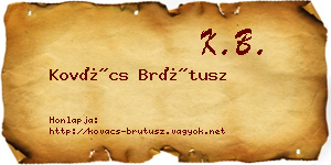 Kovács Brútusz névjegykártya