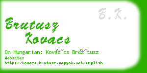 brutusz kovacs business card